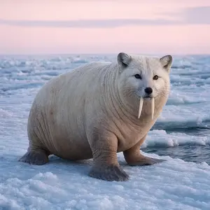Arctic fox + Walrus